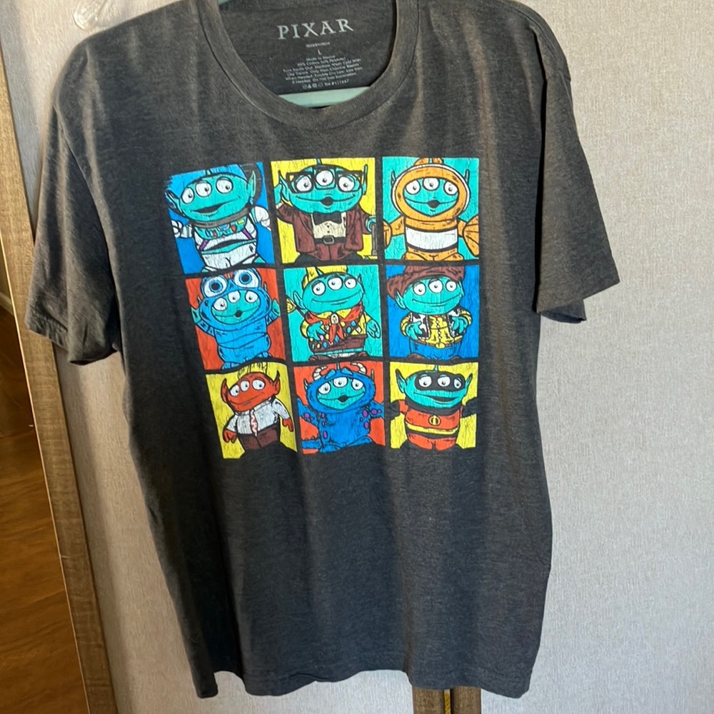 FINAL MARKDOWN Pixar Graphic T-Shirt with Colorful Characters large